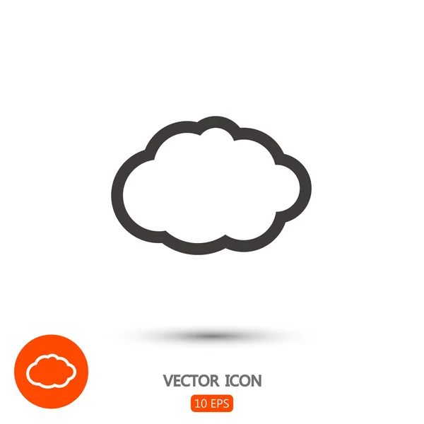 Cloud design piatto icona — Vettoriale Stock