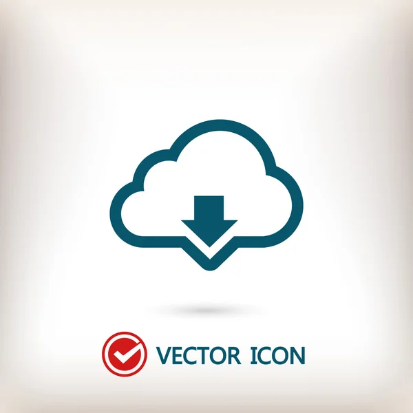 Cloud computing nedladdning ikon — Stock vektor