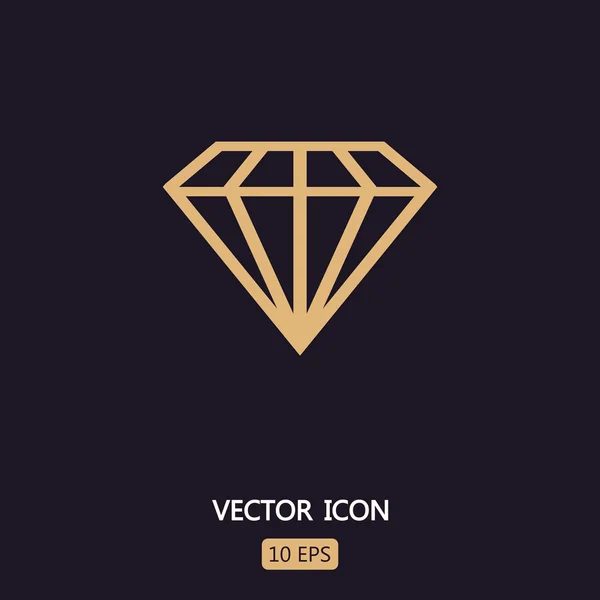 Diamante icono de diseño plano — Archivo Imágenes Vectoriales