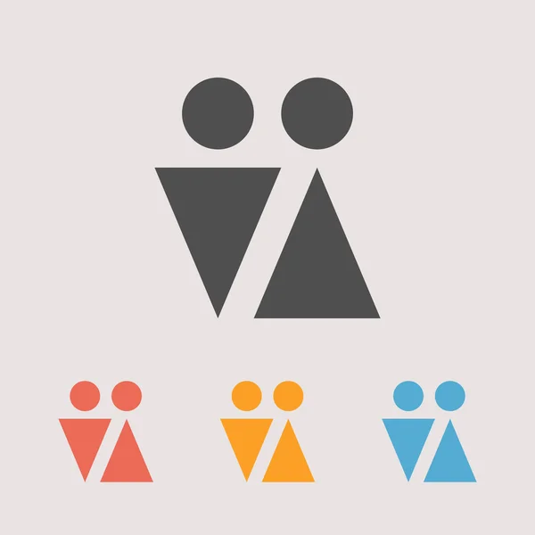 Icono de signo masculino y femenino — Vector de stock