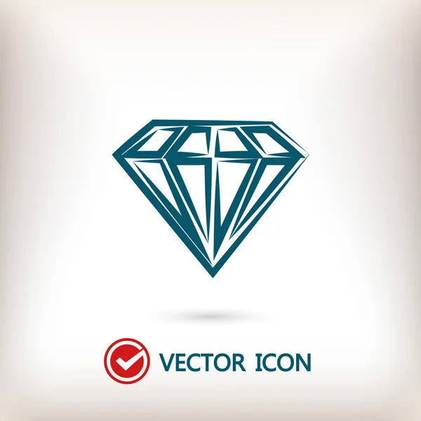 Pictograma de design plat diamant — Vector de stoc