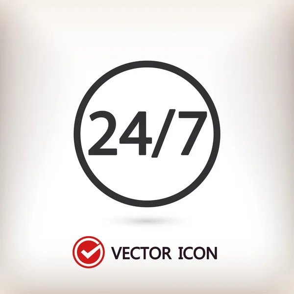 24 hodin a 7 dní týden ikonu. — Stockový vektor