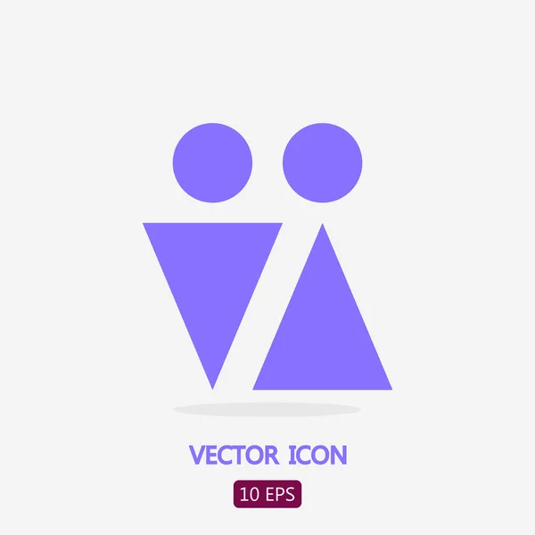 Icono de signo masculino y femenino — Vector de stock