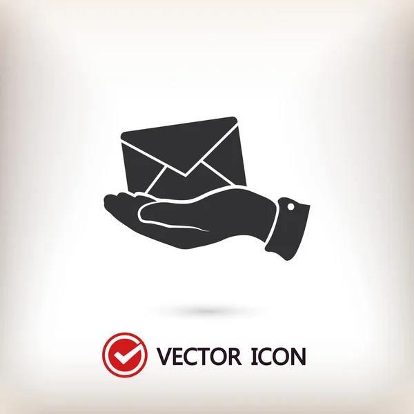 E-Mail in der Hand Symbol — Stockvektor