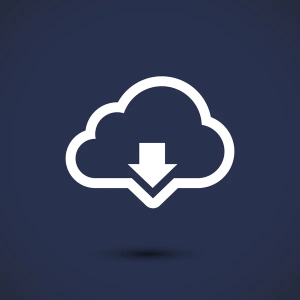 Cloud computing download icon — Stock Vector