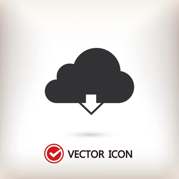 Cloud computing scaricare icona — Vettoriale Stock