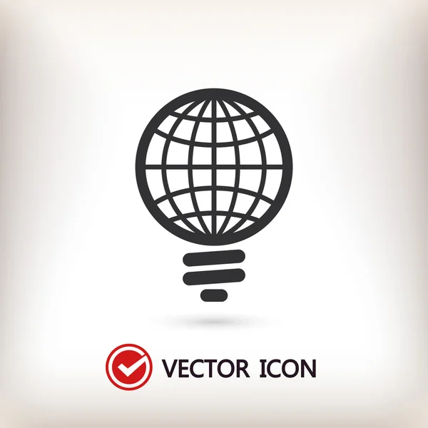 Icona lampadina globale — Vettoriale Stock