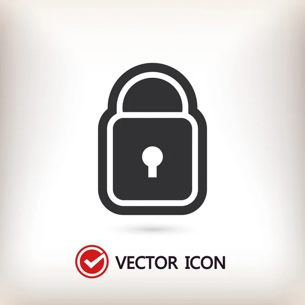 Pictogram van een hangslot plat ontwerp — Stockvector