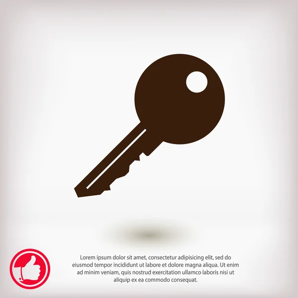 Ikona klucz płaski kształt — Wektor stockowy