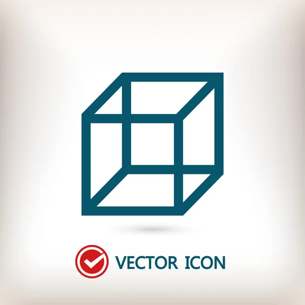 Icono de cubo de diseño plano — Vector de stock