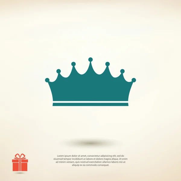 Crown flat design icon — Stock Vector