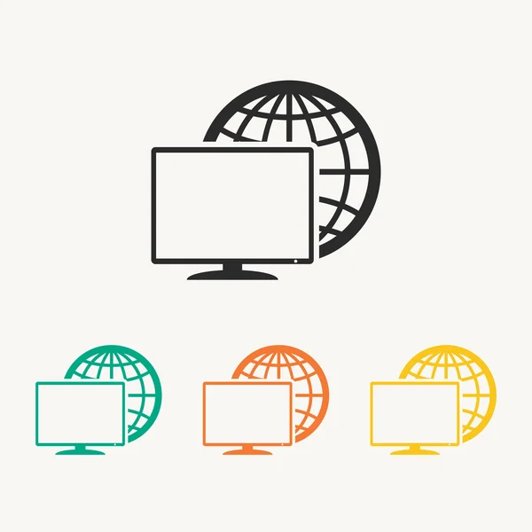 Icono de monitor ilustración . — Vector de stock