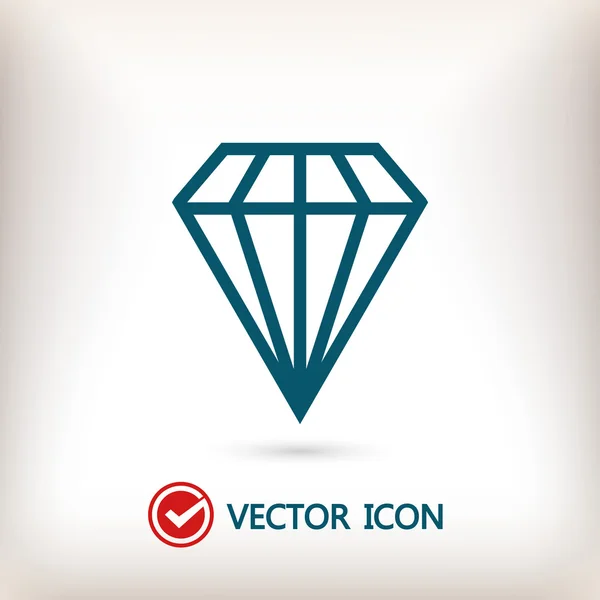 Diamant icône design plat — Image vectorielle