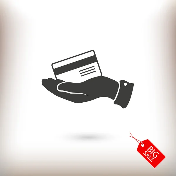 Bank credit card in hand icon — Stock Vector