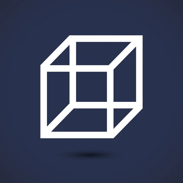 Icona cubo design piatto — Vettoriale Stock
