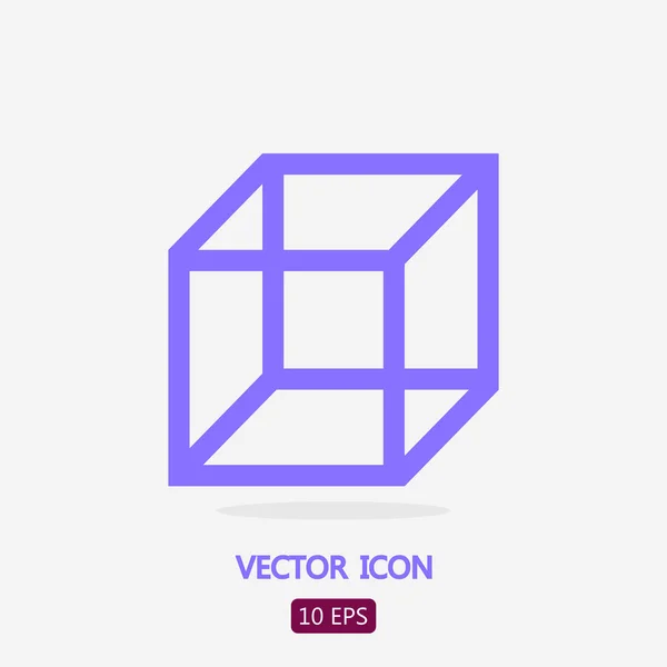 Icono de cubo de diseño plano — Vector de stock