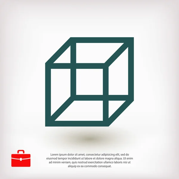 Icono de cubo de diseño plano — Vector de stock