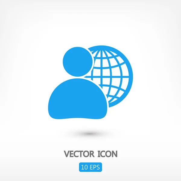 Wereldwijde business, business man pictogram — Stockvector