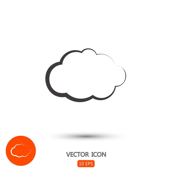 Cloud design piatto icona — Vettoriale Stock