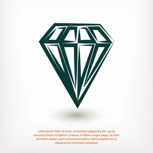 Значок плоского алмаза — стоковый вектор