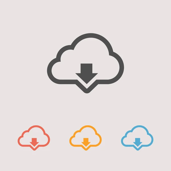 Cloud computing download pictogram — Stockvector