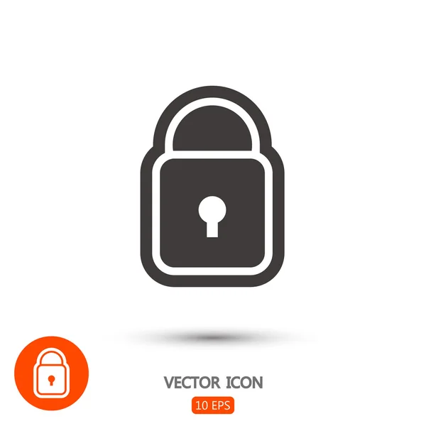 Pictogram van een hangslot plat ontwerp — Stockvector