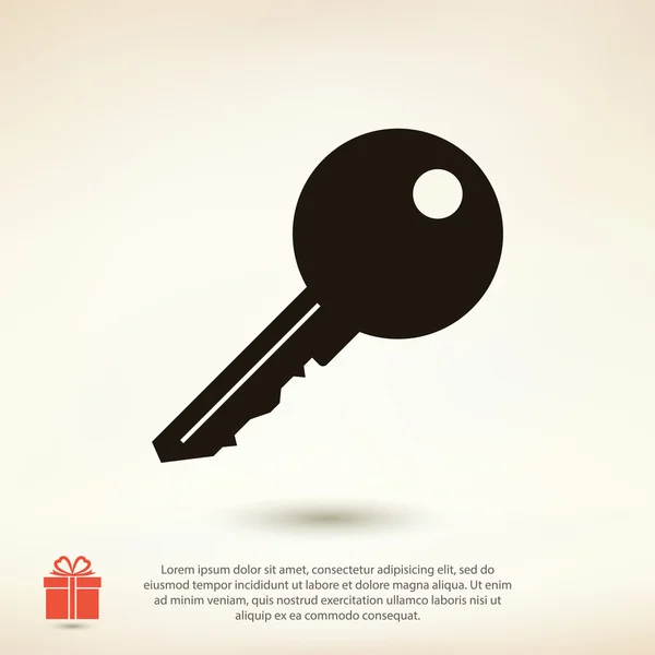 Schlüssel flache Design-Ikone — Stockvektor