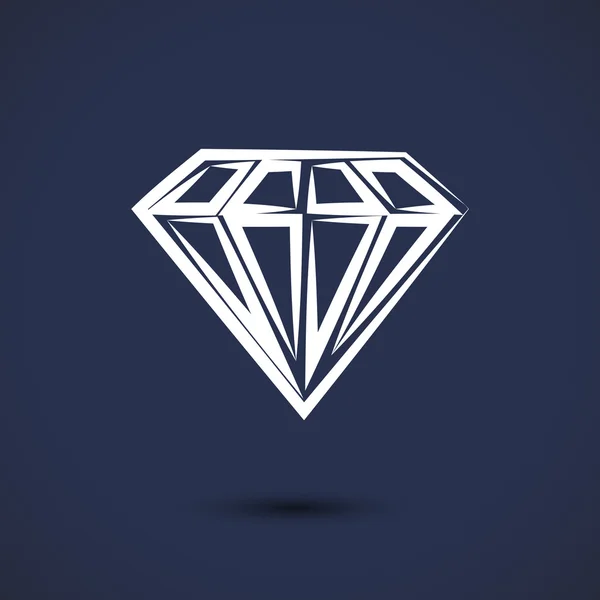 Diamante icono de diseño plano — Vector de stock
