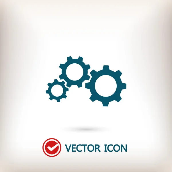 Gears pictogram, platte ontwerpstijl — Stockvector