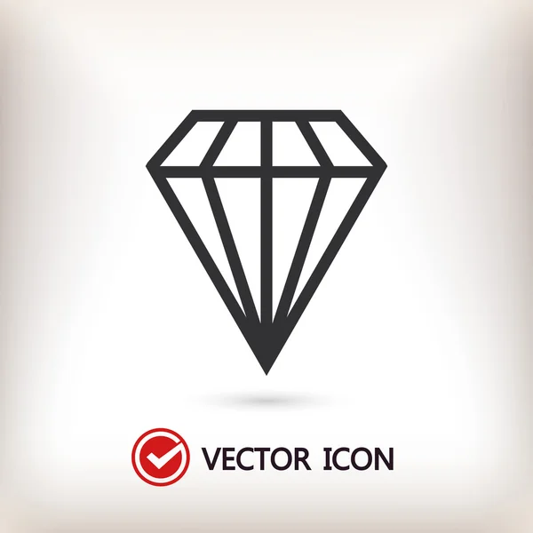 Diament ikona Płaska konstrukcja — Wektor stockowy