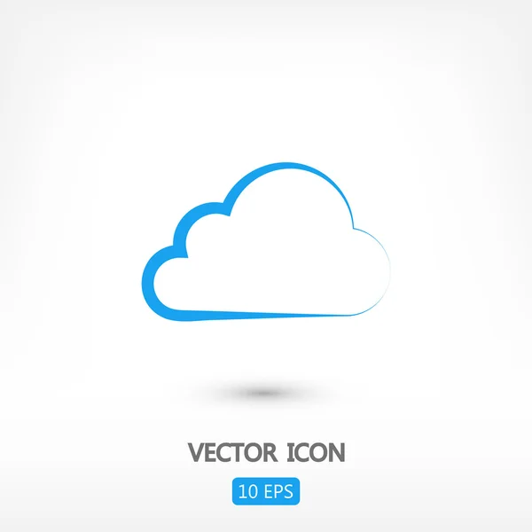 Felhő lapos kivitel ikon — Stock Vector