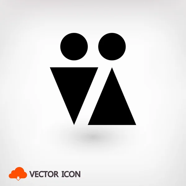 Icono de signo masculino y femenino — Vector de stock