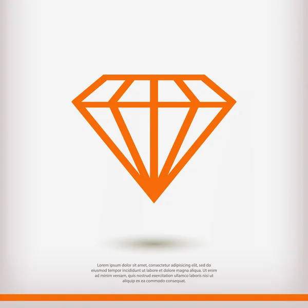 Diamant icône design plat — Image vectorielle