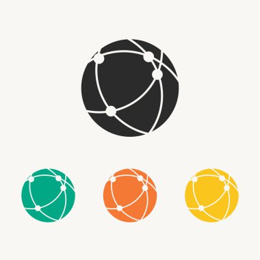 Küresel teknoloji ya da sosyal ağ simgesini