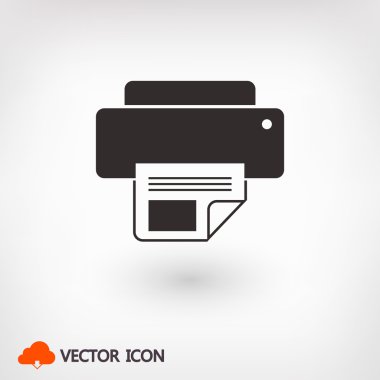 Yazıcı düz tasarım simgesi