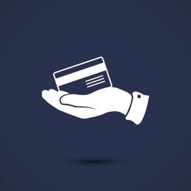 Banka kredi kartı el simgesi