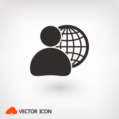 küresel iş, iş adamı simgesi