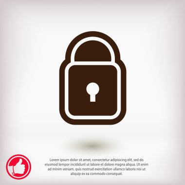 Kilit düz tasarım simgesi