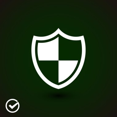 Kalkan kutsal kişilerin resmi, düz tasarım stili