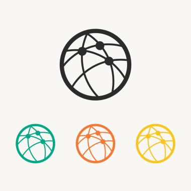 Küresel teknoloji ya da sosyal ağ simgesini