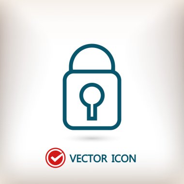 Kilit düz tasarım simgesi