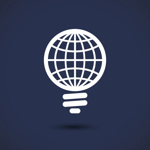 Icona lampadina globale — Vettoriale Stock