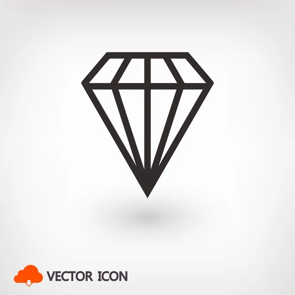 Diamond platt design ikon — Stock vektor