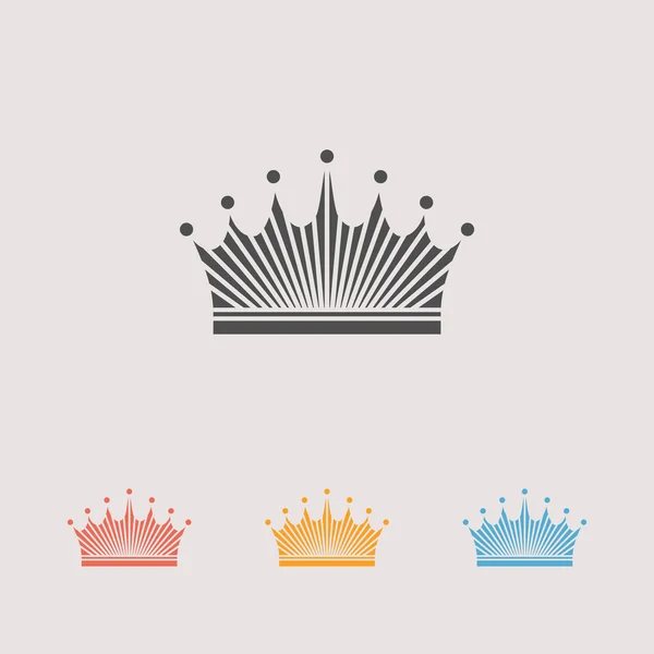 Crown flat design icon — Stock Vector