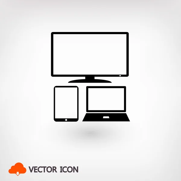 Conjunto de dispositivos electrónicos — Vetor de Stock