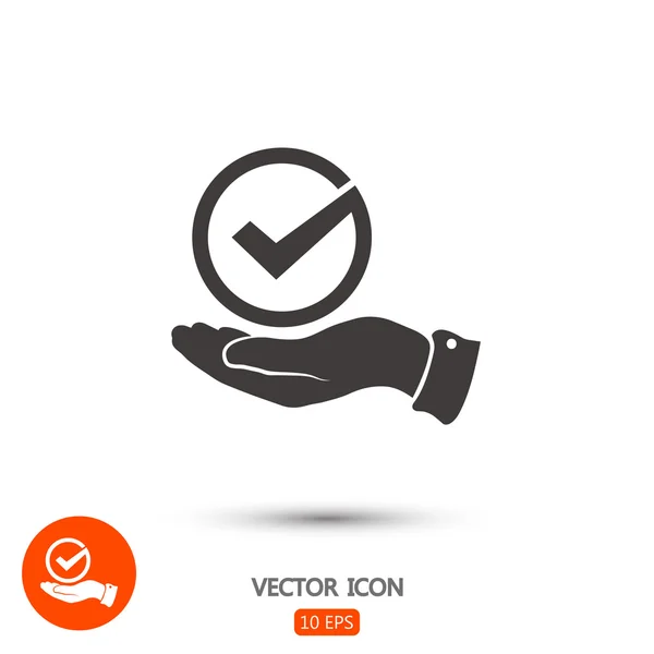 Marque con icono de mano — Vector de stock