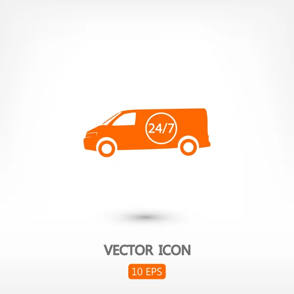 Coche 24 horas icono — Vector de stock