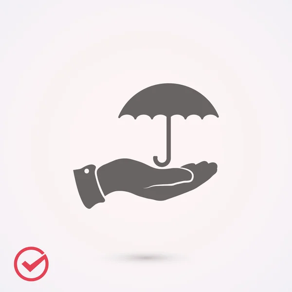 Umbrella with hand  icon — Stock Vector