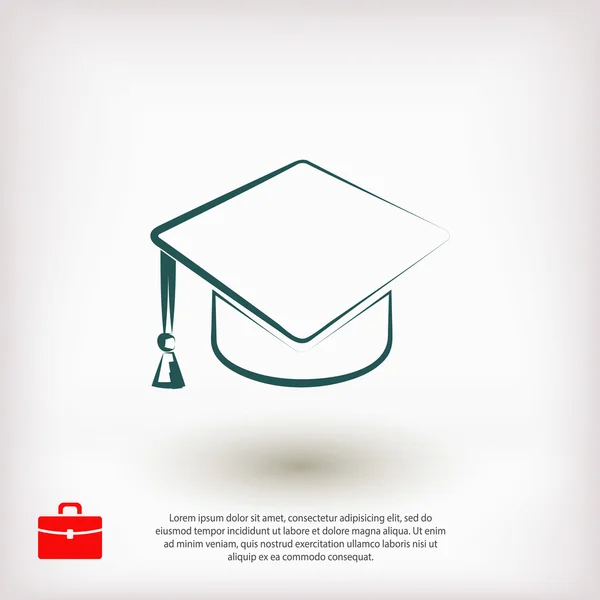 Graduatie cap pictogram — Stockvector