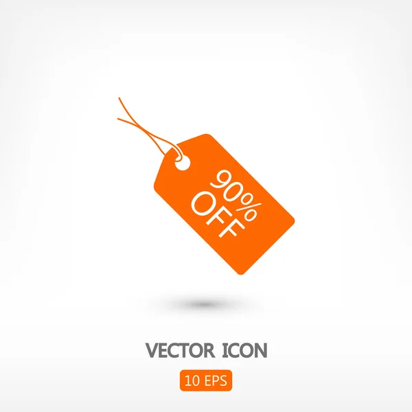 90% OFF icono de la etiqueta — Vector de stock